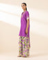 Unstitched Women's Purple Textured Lawn 3 Piece Suit